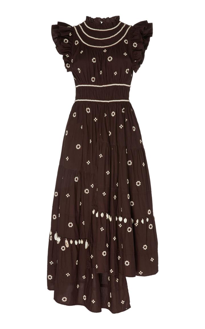 Ulla Johnson Zemora Pleated Cotton Dress