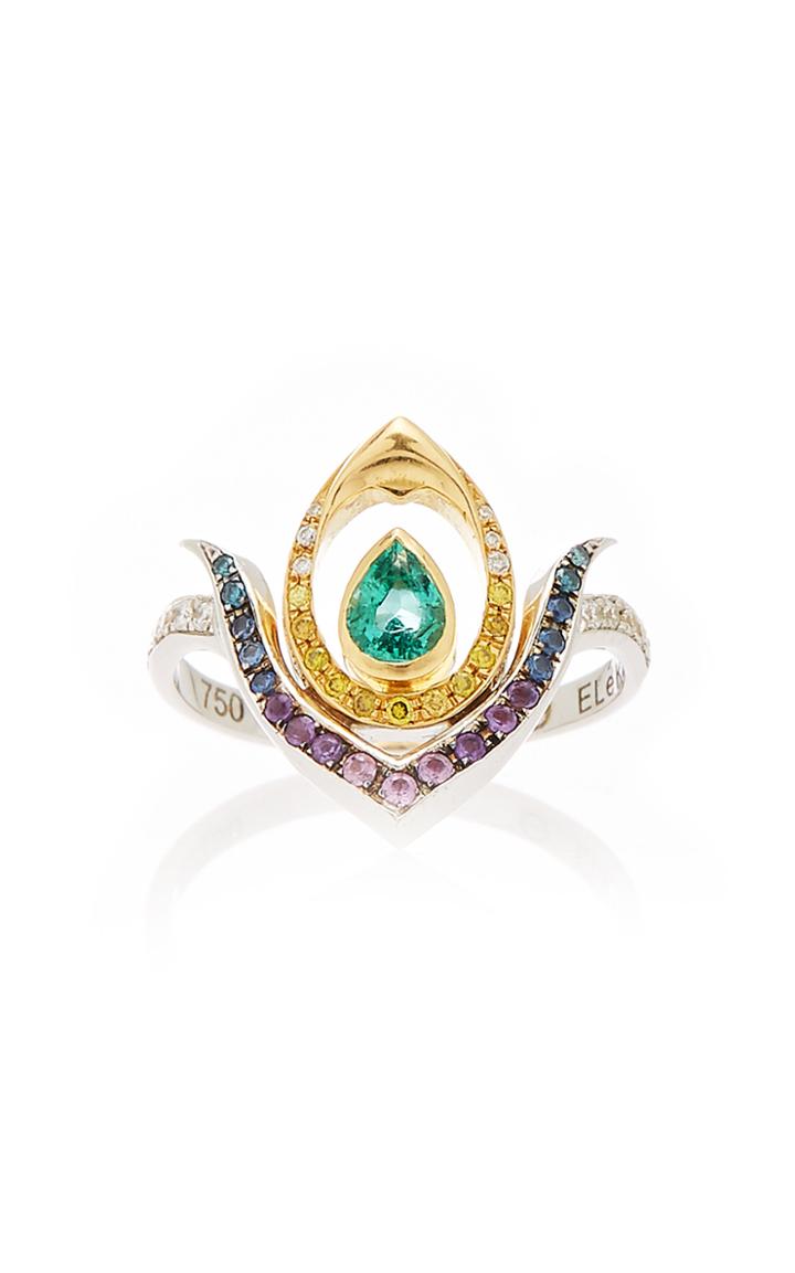 Ele Karela Emerald Anther Multi-stone Ring