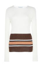 Moda Operandi Tuinch Striped-hem Silk-blend Ribbed-knit Sweater Size: M