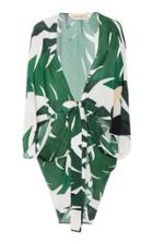 Adriana Degreas Geometric Foliage Silk Dress