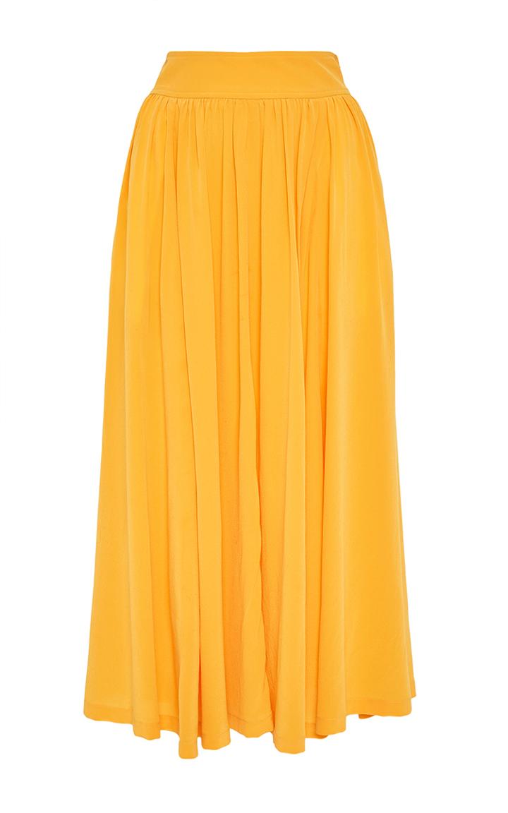 Apiece Apart Silk Valencia Circle Skirt In Msrigold