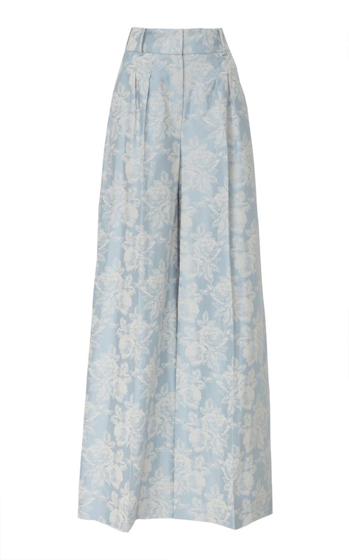 Erdem Ilaria Floral Cotton-jacquard Trousers