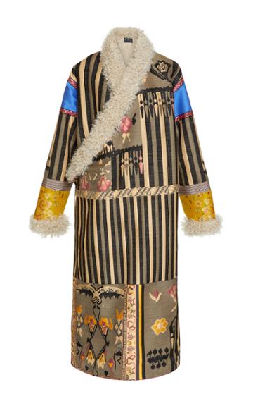 Etro Robe Coat With Kalgan Fur Trim