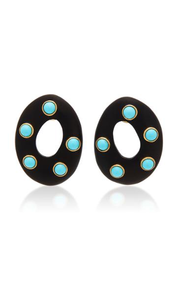 Grazia & Marica Vozza Earrings Ebony Oval & Stone