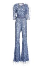 Moda Operandi Pamella Roland Feather And Sequin-embellished Tulle Jumpsuit