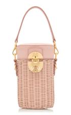 Miu Miu Midollino Leather-trimmed Rattan Bucket Bag