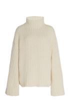 Sally Lapointe Silk Cashmere Cord Oversized Mock Neck Sweater