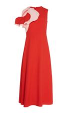 Delpozo Ruffled Color-block Midi Dress
