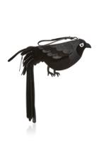 Oscar De La Renta Strange Bird Leather And Suede Clutch
