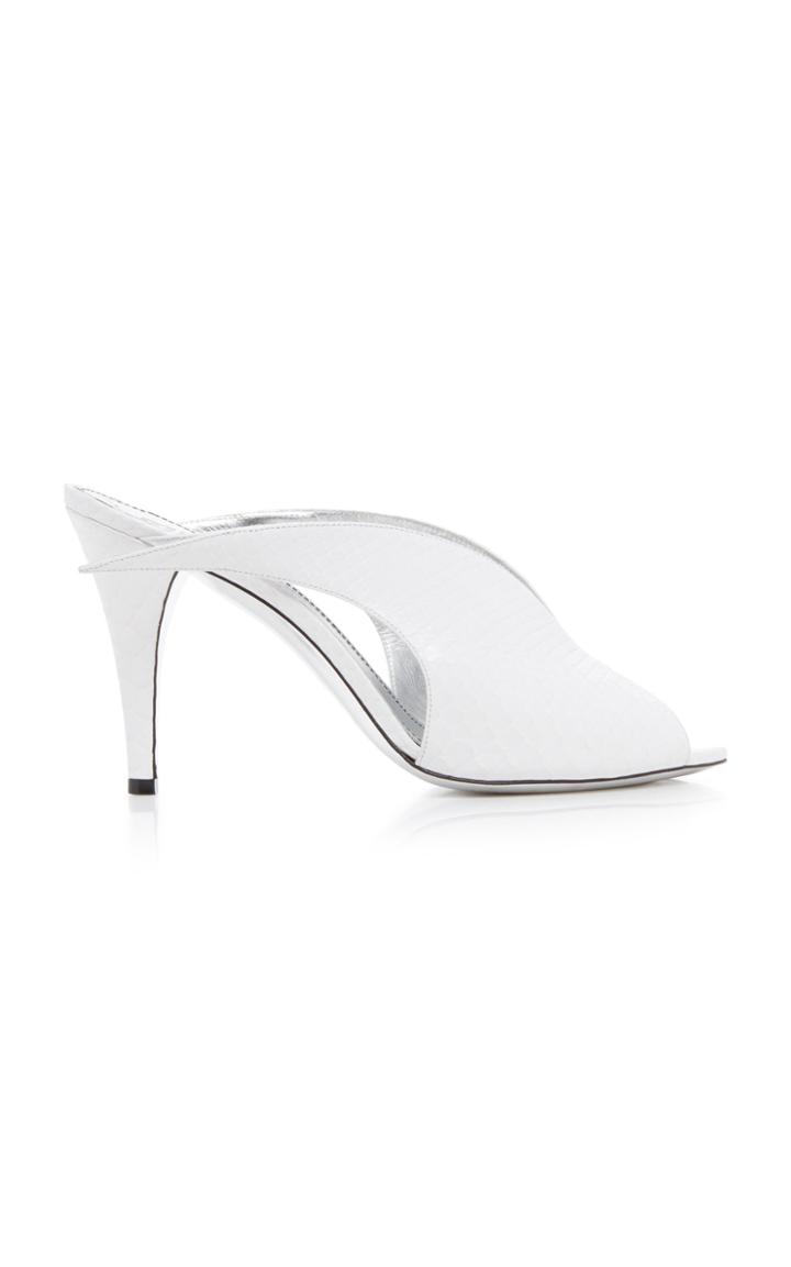 Givenchy Snake-effect Leather Mules