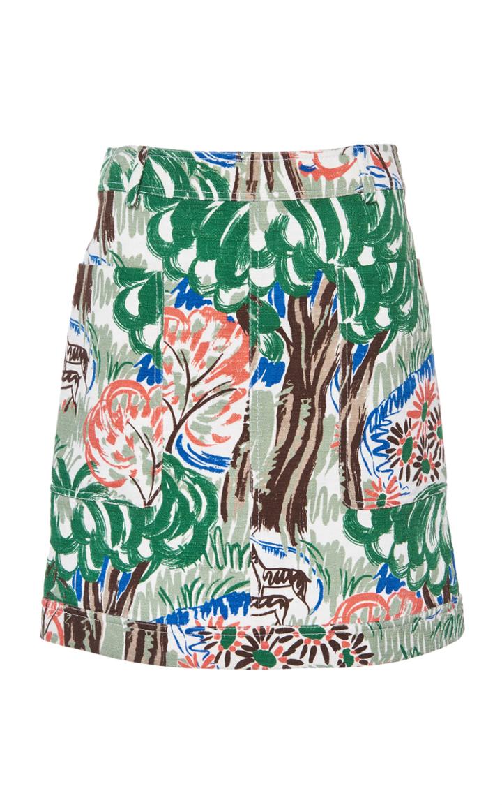 Victoria Victoria Beckham Knee-length Cotton Printed Skirt