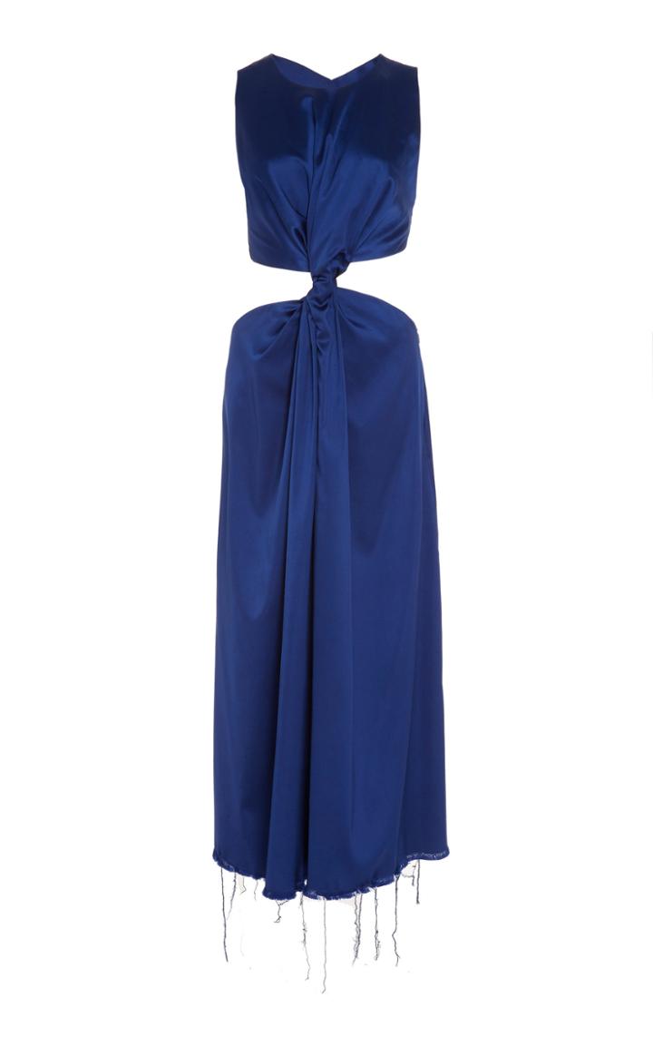 Marina Moscone Cutaway Satin Twist Dress