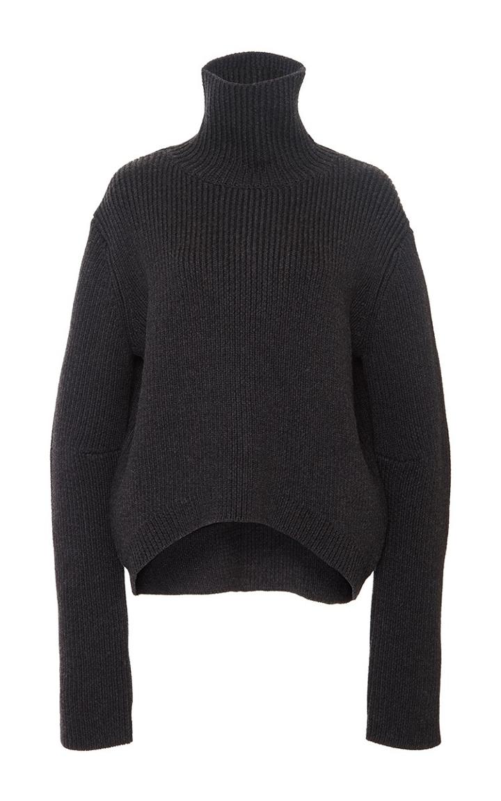 Ellery Charcoal Mia High Collar Cropped Jumper