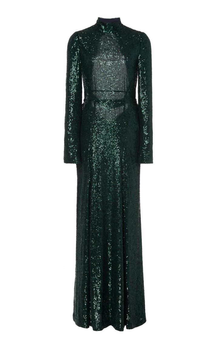 Galvan Modern Love Sequin-embellished Cady Backless Dress