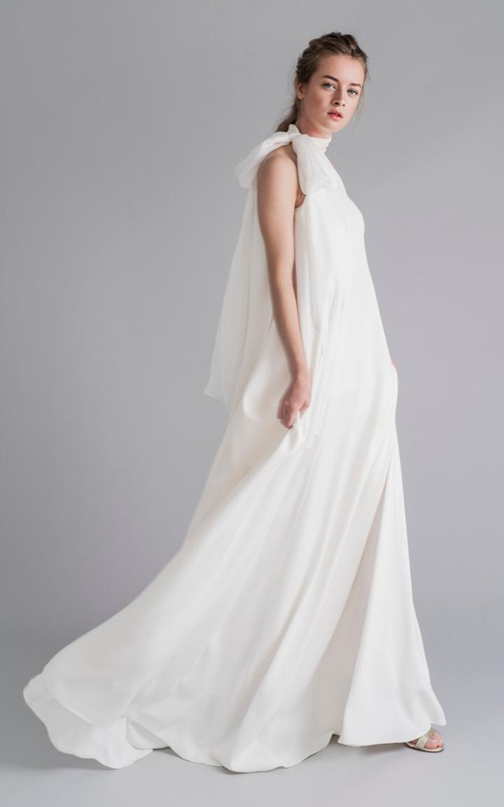 Moda Operandi Sophie Et Voila Bow Neck Flowy Gown