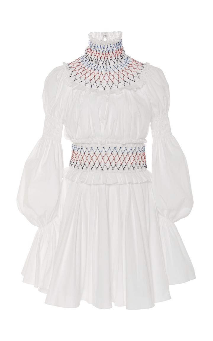 Carolina Herrera Cotton-blend High-neck Dress