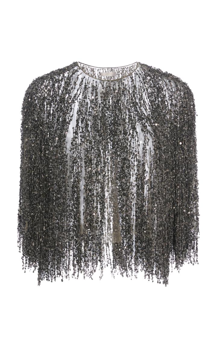 Naeem Khan Embellished Fringe Jacket