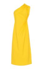 Max Mara Zigrino Cotton Poplin One Shoulder Dress