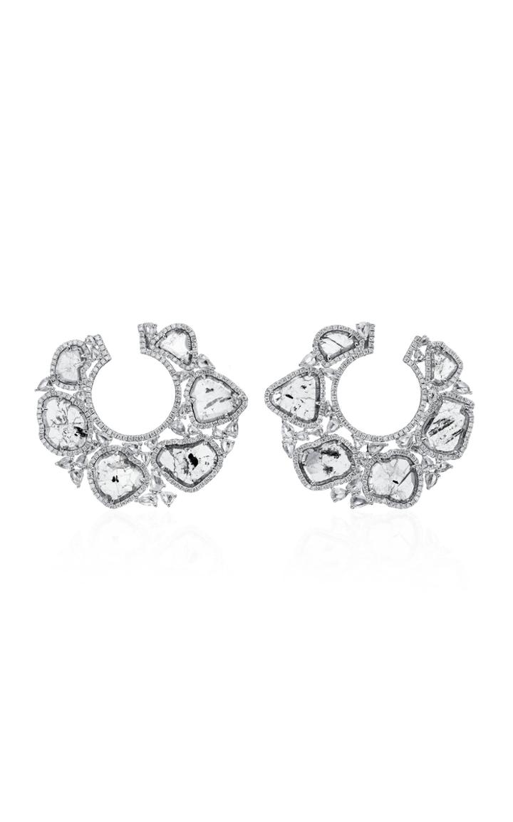 Moda Operandi Nina Runsdorf One Of A Kind 18k White Gold Slice Diamond Frontal Hoop