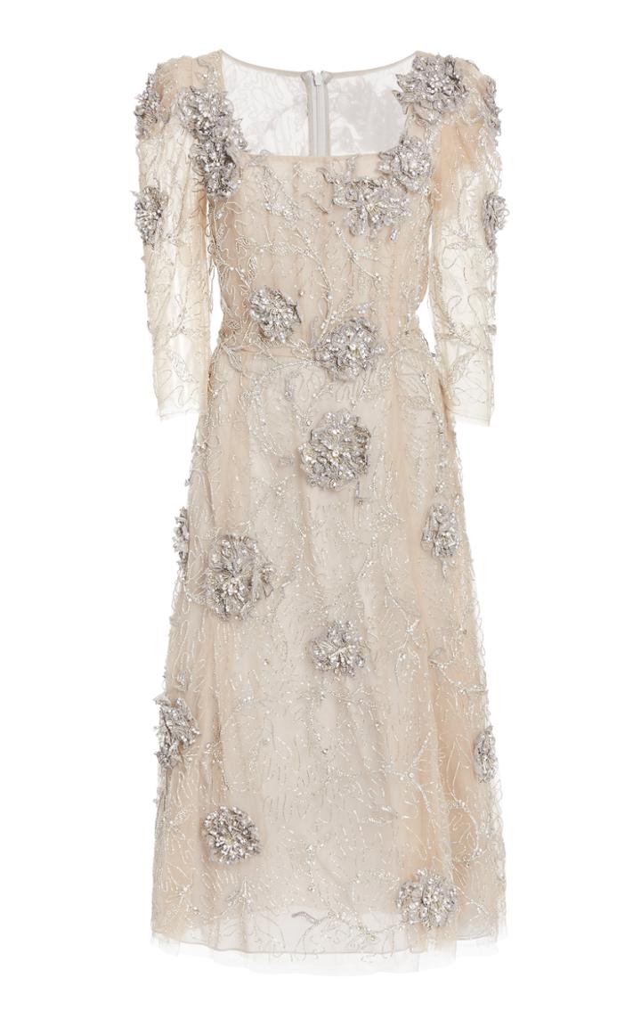 Moda Operandi Marchesa Embroidered Tulle Cocktail Dress