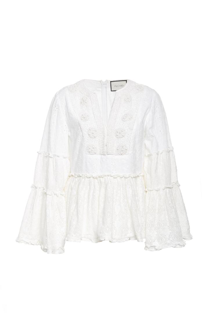 Alexis Melita Embellished Eyelet Top