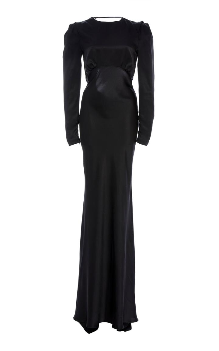 Alessandra Rich Silk Satin Open Back Gown