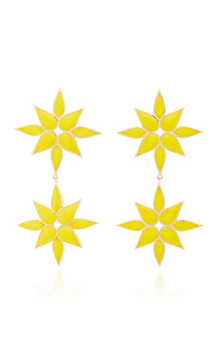 Mer's Gold-plated Sterling Silver And Enamel Earrings