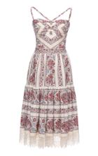 Moda Operandi Lena Hoschek Jeunesse Lace-trimmed Printed Cotton Midi Dress