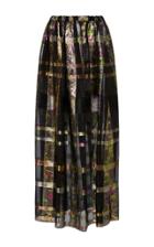 Cynthia Rowley Metallic Plaid Maxi Skirt