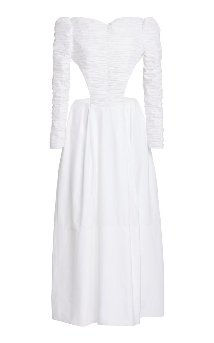 Moda Operandi Khaite Rosaline Ruched Cotton Dress