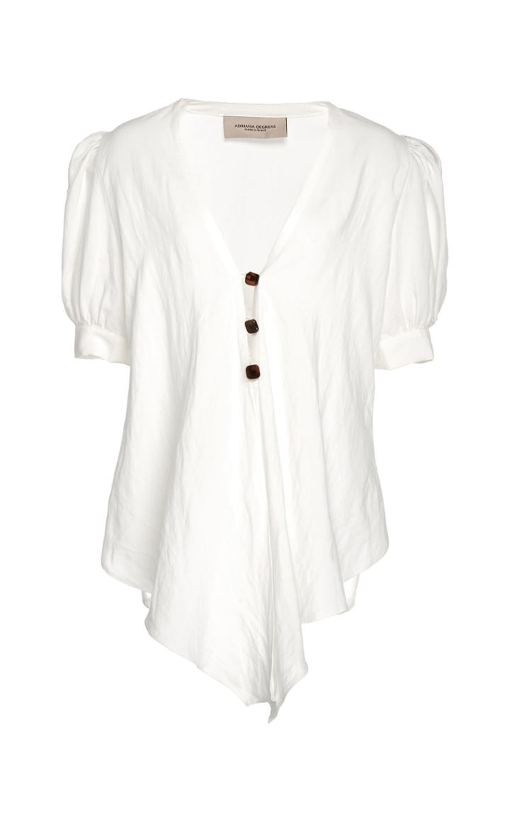 Adriana Degreas Linen-blend Short Sleeved Shirt