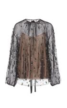 Rochas Bead Embroidered Tulle Blouse