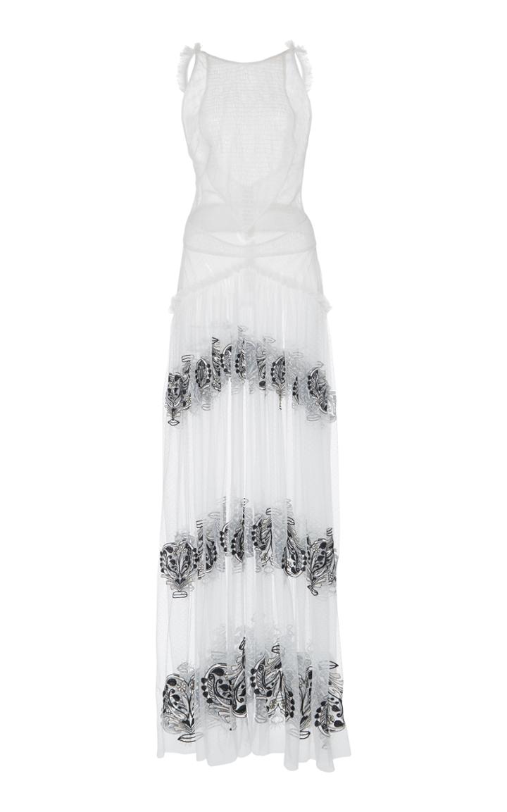 Sandra Mansour Fantme Embroidered Maxi Dress