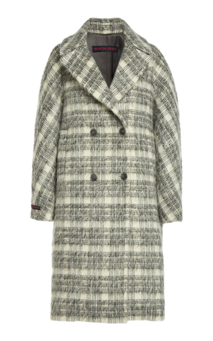 Moda Operandi Martin Grant Plaid Mohair-wool Cocoon Coat