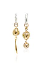 Mounser Rubble Mis-match 14k Gold Sterling Silver Earrings