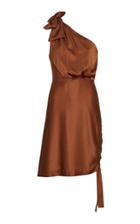 Retrofte Nadia One-shoulder Stretch-silk Mini Dress