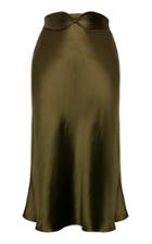 Anna October Aimee Belted Satin Midi Skirt
