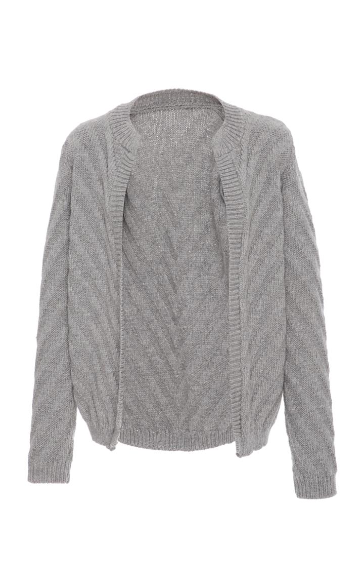 Nanna Van Blaaderen V' Ribbed Crew Neck Cardigan