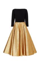 Romona Keveza Brocade Tea Length Dress
