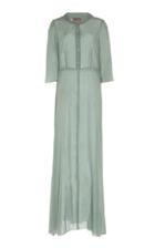 Albus Lumen Andrea Distressed Cotton And Silk-blend Shirt Dress