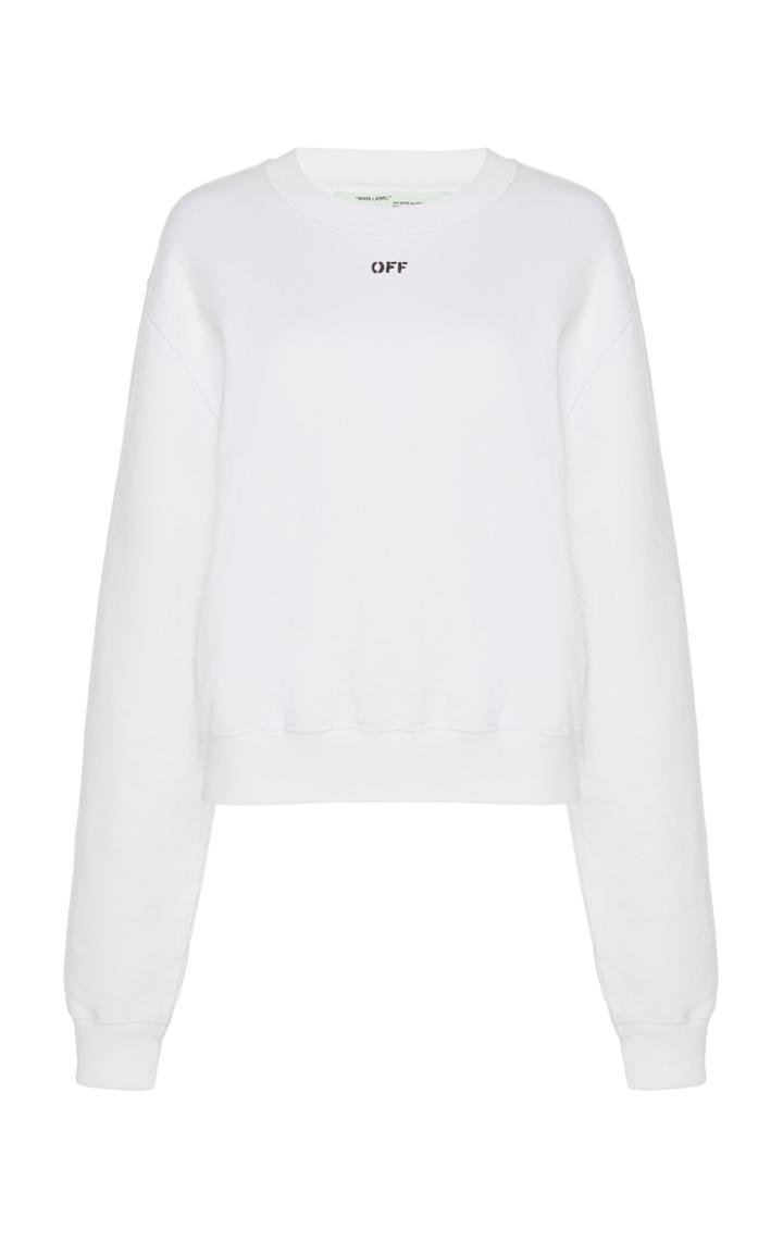 Off-white C/o Virgil Abloh Off Crewneck Cotton Sweatshirt