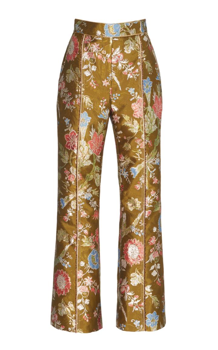 Peter Pilotto Metallic Floral Jacquard Straight-leg Pants