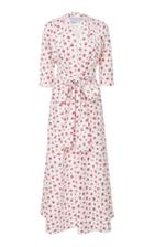 Luisa Beccaria Rose Print Midi Dress