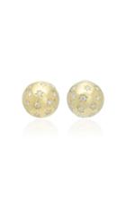 Sarah Hendler Ethel Button 18k Gold Diamond Earrings