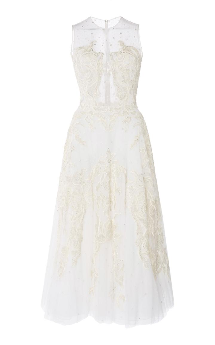 Zuhair Murad Embroidered Tea Length Dress