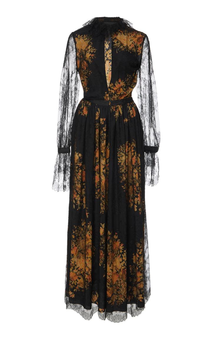 Etro Lace-trimmed Floral-print Crepe Gown