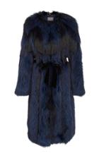 Monique Lhuillier Collarless Fox Fur Coat