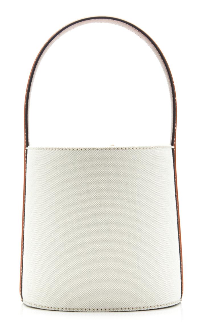 Staud Bissett Leather-trimmed Canvas Bucket Bag