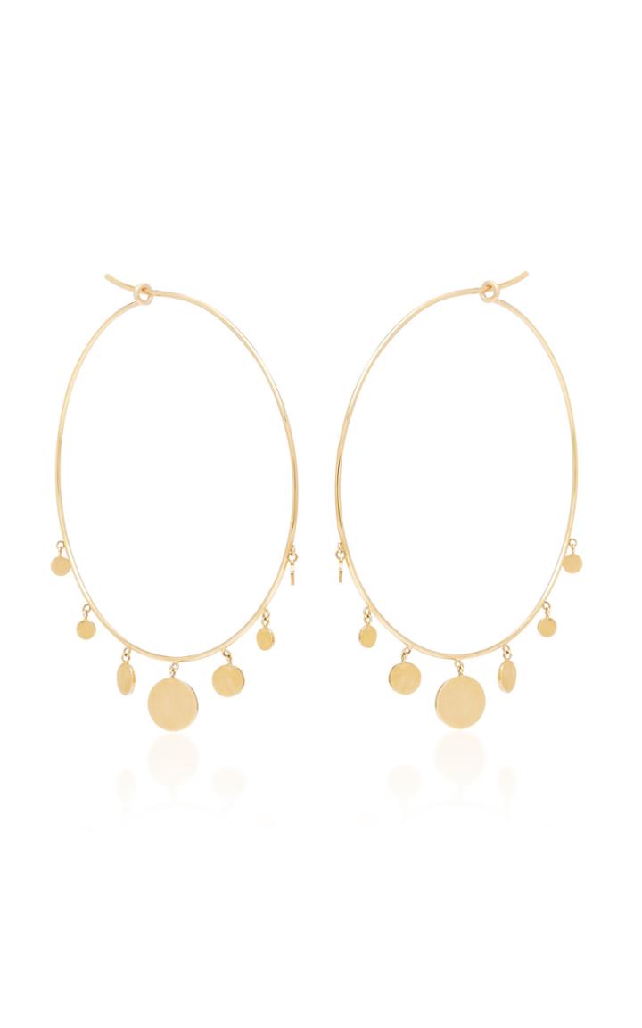 Zoe Chicco 14k Gold X-large Hoops With Graduated Discs