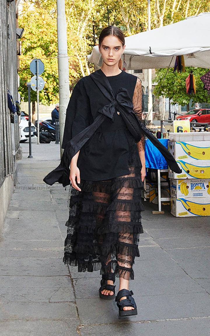 Moda Operandi Red Valentino Ruffled Tulle Midi Skirt